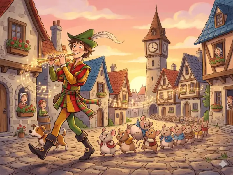 Capa da história O Flautista de Hamelin